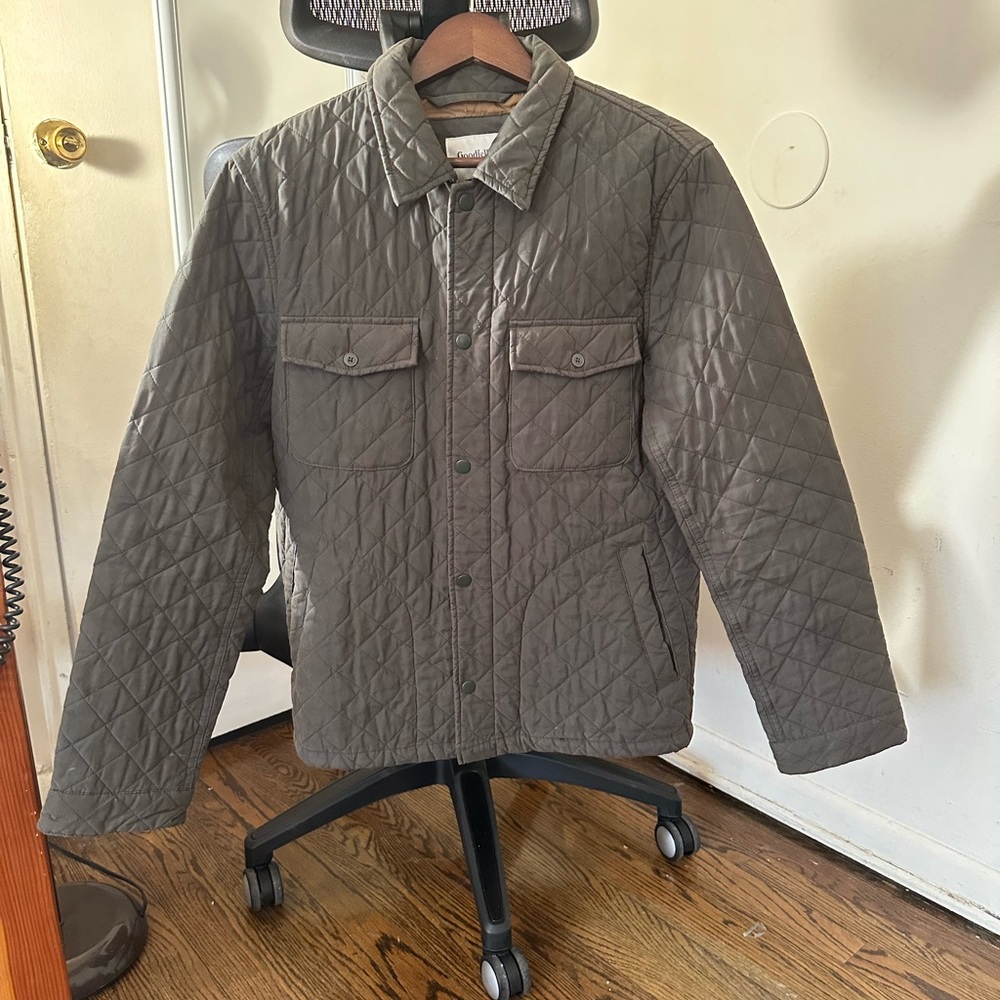 Goodfellow & Co Men's Olive 🫒  Green Quilted Shirt Jacket - Size Small